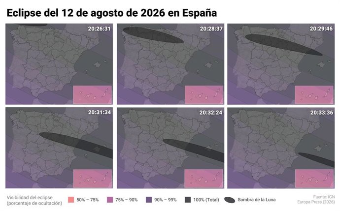 Eclipse solar 2026 en España: guía completa para saber cuándo es, dónde verlo, a qué hora y qué gafas usar