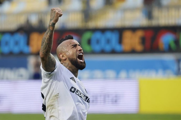 Futbol, Everton vs Colo Colo Fecha 17, Liga de Primera 2026 El jugador de Colo Colo, Arturo Vidal, durante el partido contra Everton, disputado en el estadio Sausalito en Vina del Mar, Chile. 01/08/2026 Sebastian Cisternas/Photosport  Football, Everton