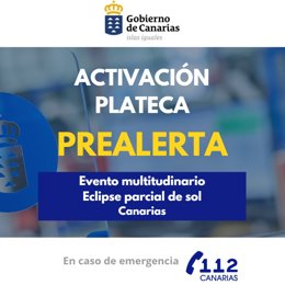 El Gobierno de Canarias activa la prealerta del PLATECA por evento multitudinario con motivo del eclipse parcial de sol en Canarias