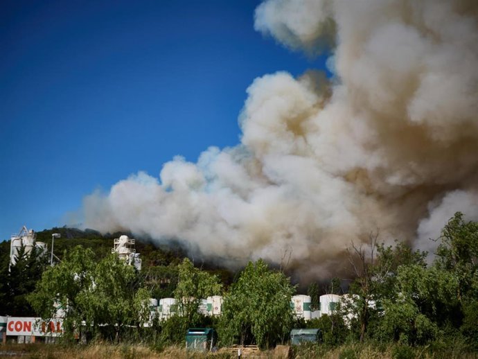 Archivo - Imagen de archivo del incendio forestal de Imárcoain del pasado 5 de julio.