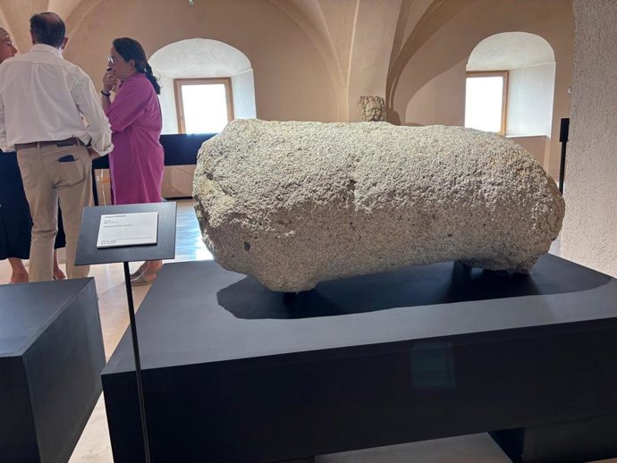 El Museo de Cáceres incorpora a sus fondos el verraco geminado recuperado en el embalse de Valdecañas