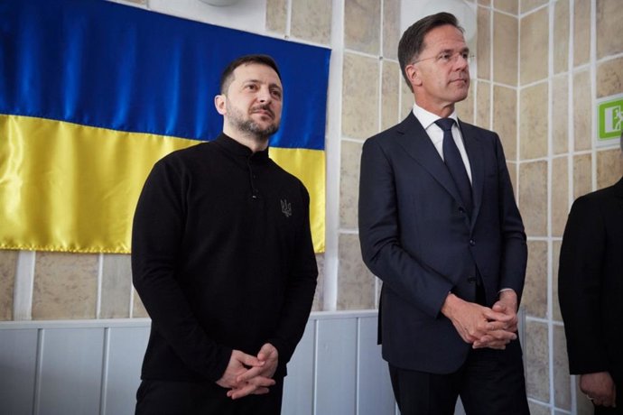 Archivo - Arquivo - O presidente da Ucrânia, Volodimir Zelenski, e o secretário-geral da OTAN, Mark Rutte, durante sua visita a Odessa.