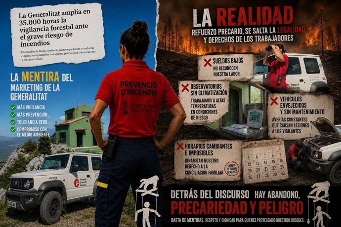 Cartel de STAS-Intersindical para explicar las movilizaciones