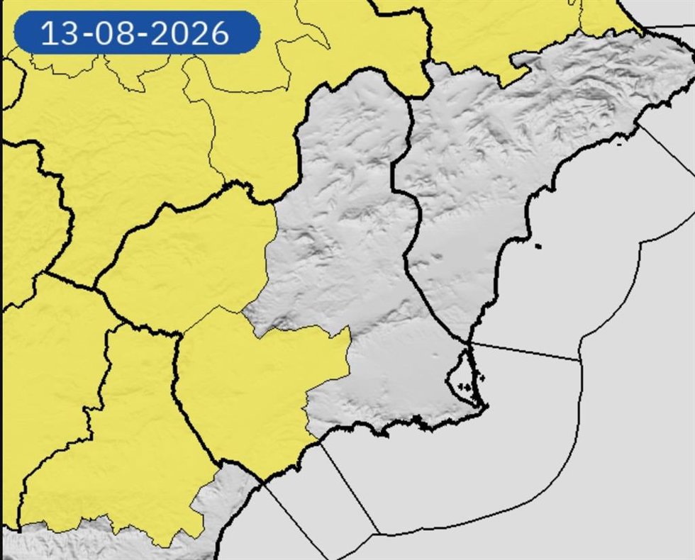 La AEMET activa el aviso amarillo por lluvias y tormentas en varias zonas de la Región este jueves