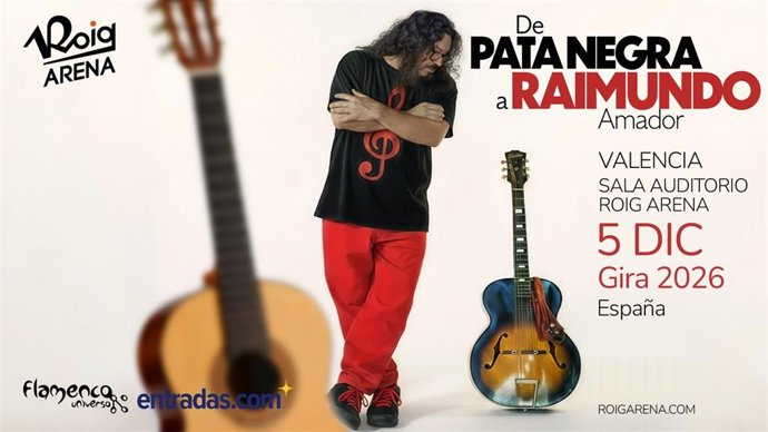 Raimundo Amador lleva su flamenco fusión en diciembre a la sala Auditorio Roig Arena