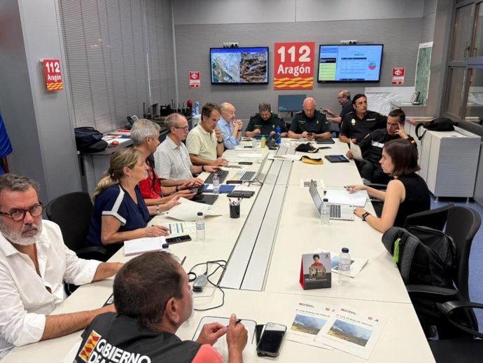 Reunión del CECOPI en la Sala de Crisis del 112.