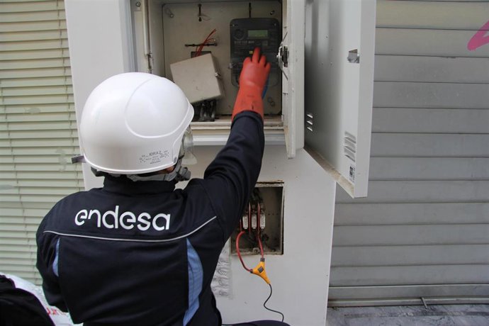 Archivo - Imagen de archivo de un operario de Endesa.
