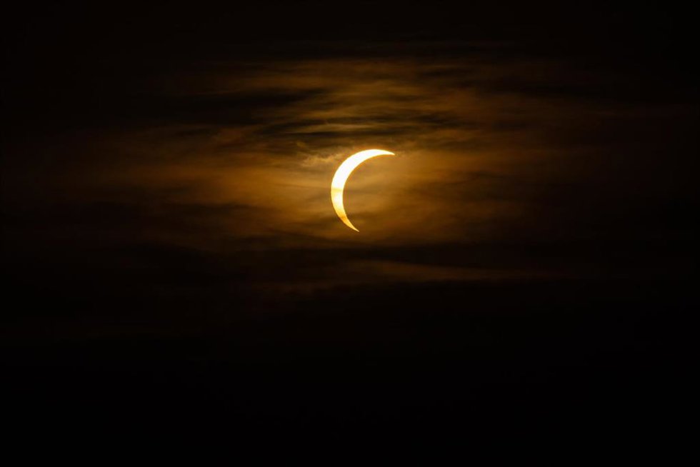 Vista durante el eclipse solar total de 2026, a 12 de agosto de 2026, en Mallorca, Islas Baleares (España). 