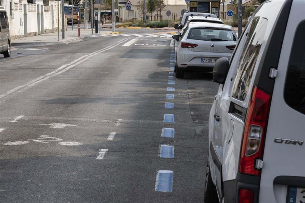Imagen de una zona de aparcamiento regulado