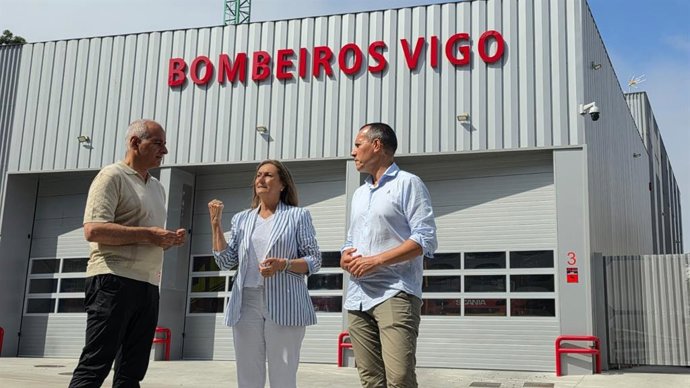 Sánchez en una visita al parque de bomberos.