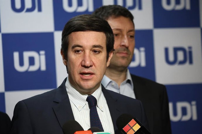 Santiago 4 de agosto 2026. La directiva de la UDI junto a parlamentarios hace un llamado al Gobierno a priorizar iniciativas de seguridad y presentan la agenda Pro Policias, que consiste en una serie de proyectos de Ley para apoyar a los uniformados y