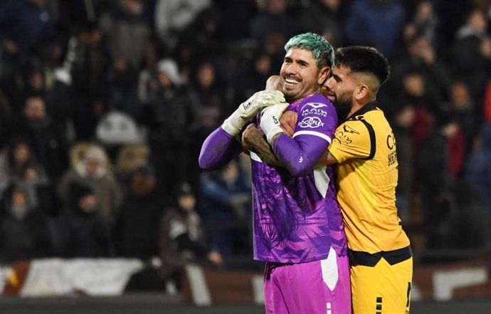 Futbol, Platense vs Coquimbo Unido  Copa Libertadores 2026. Los jugadores de Coquimbo Unido reaccionan luego del partido de copa libertadores contra Platense  realizado en el estadio Ciudad de Vicente Lopez de Buenos Aires,