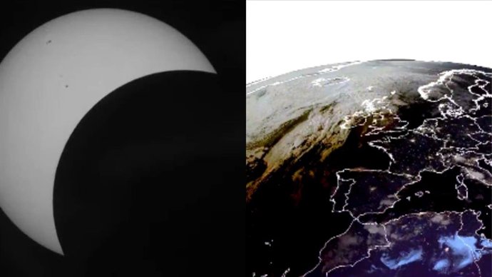 O eclipse permitiu observar uma protuberância no lado esquerdo do Sol, segundo o IGN.
