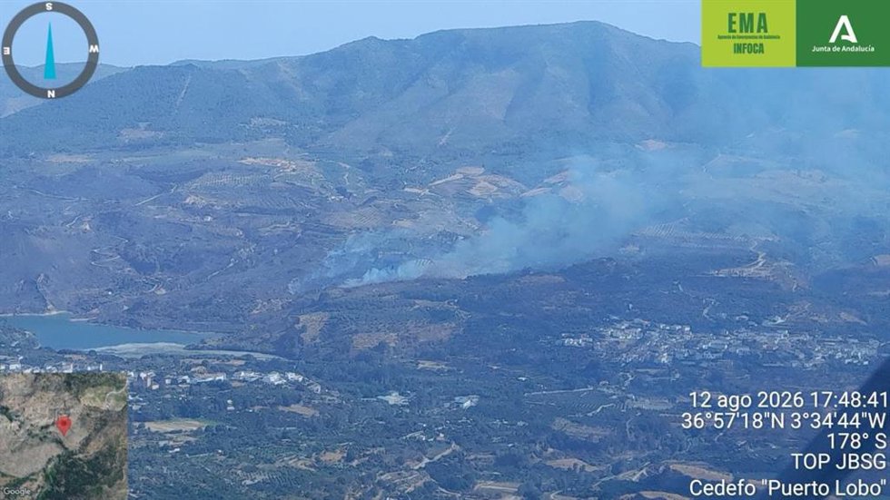 Incendio en el paraje del Camino del Cementerio, en el municipio de El Valle. A 12 de agosto de 2026.