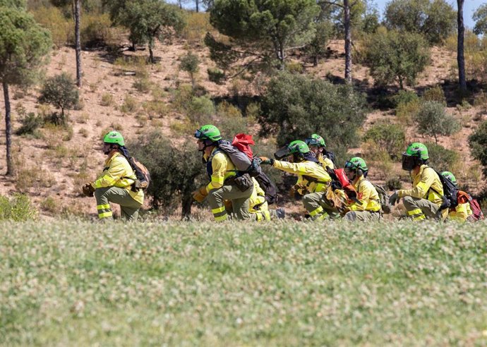 Archivo - Bomberos forestales del Plan Infoca, en una imagen de archivo.