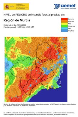 Nivel de riesgo de incendio forestal
