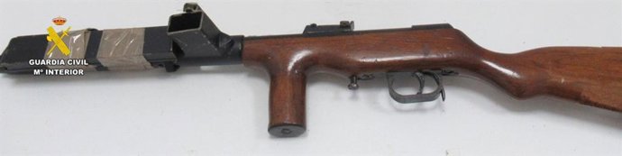 Rifle intervenido al detenido en un pueblo de Burgos, en la zona de Las Merindades.