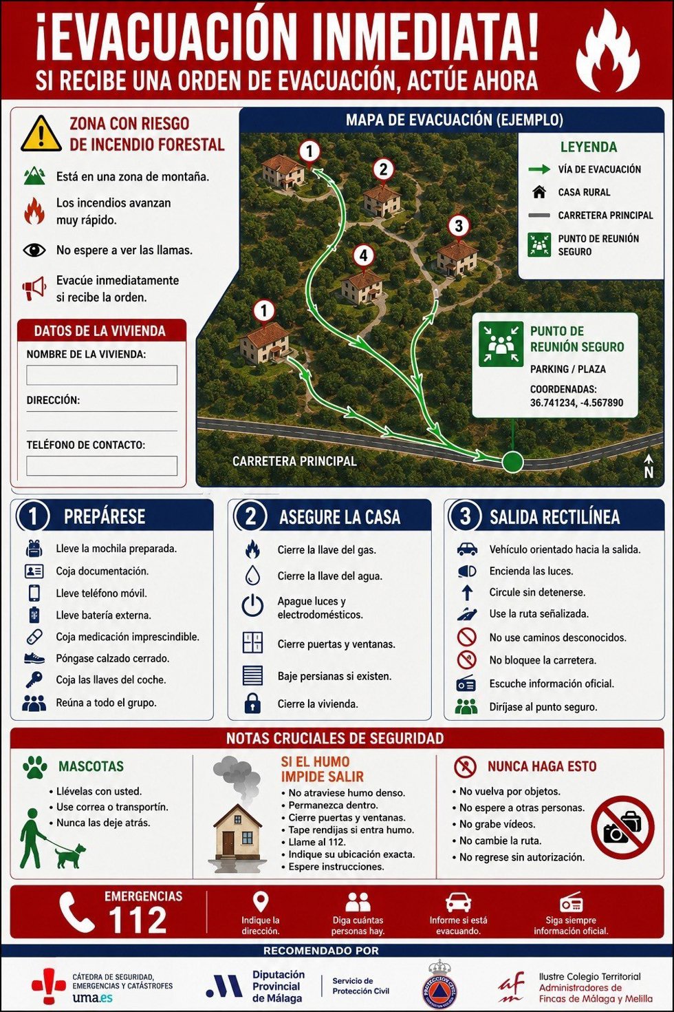 La Diputación participa en una campaña dirigida a viviendas rurales sobre cómo actuar en caso de un incendio forestal
