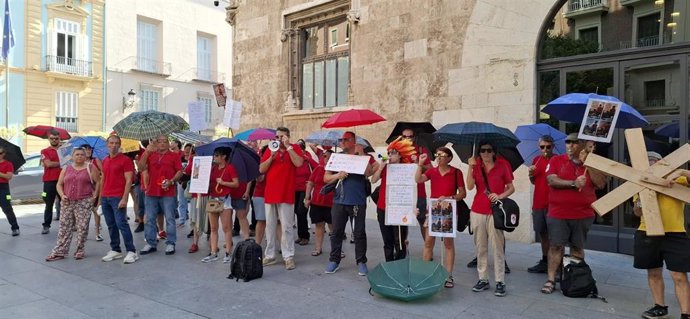 Imagen de la protesta ante el Palau