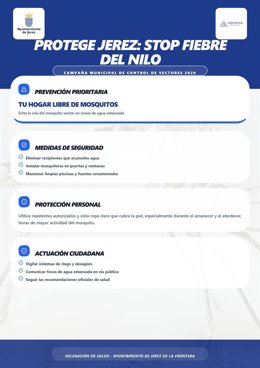 Cartel de la campaña creada para prevenir el Virus del Nilo en Jerez de la Frontera (Cádiz)