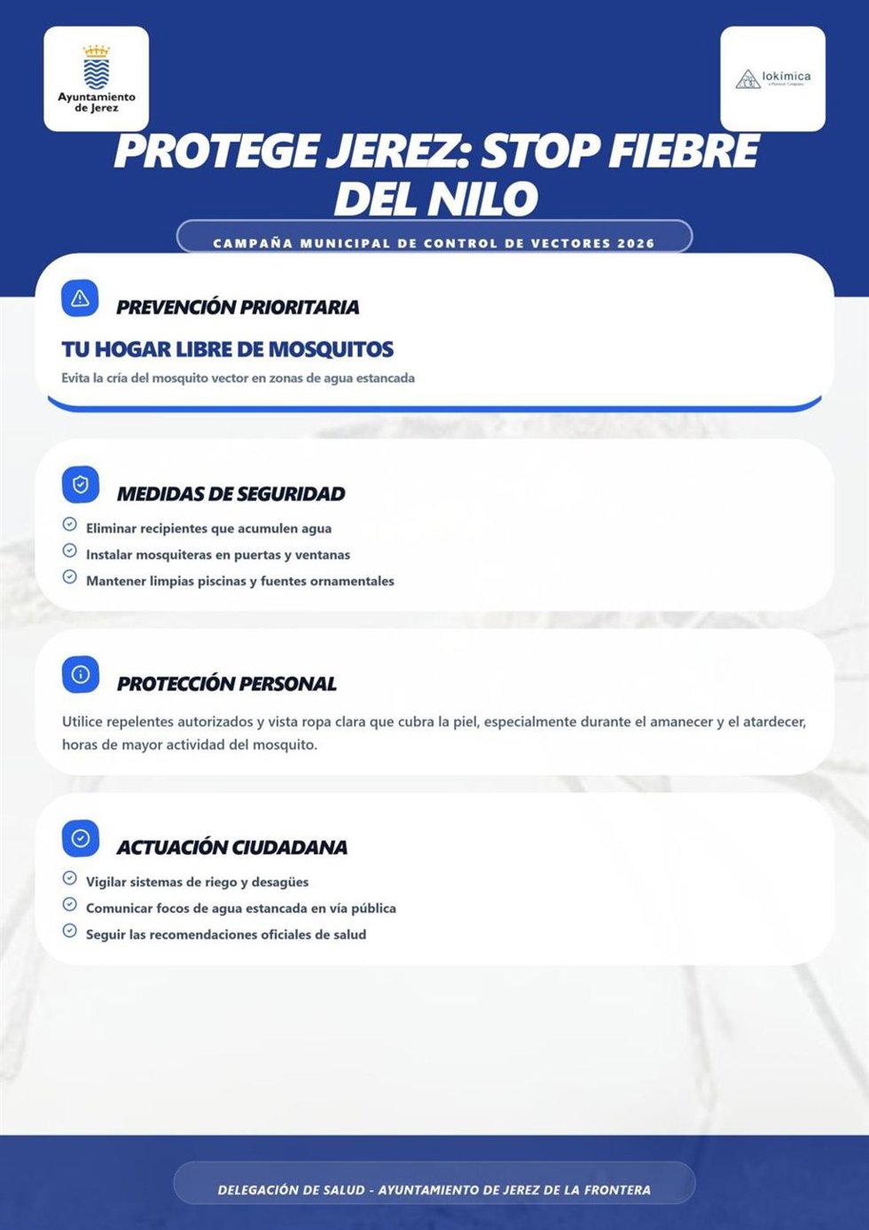 Cartel de la campaña creada para prevenir el Virus del Nilo en Jerez de la Frontera (Cádiz)