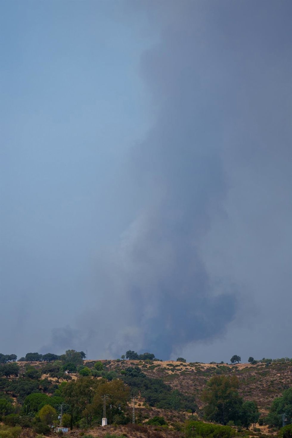 Aznalcóllar mira con temor el avance del incendio de Niebla