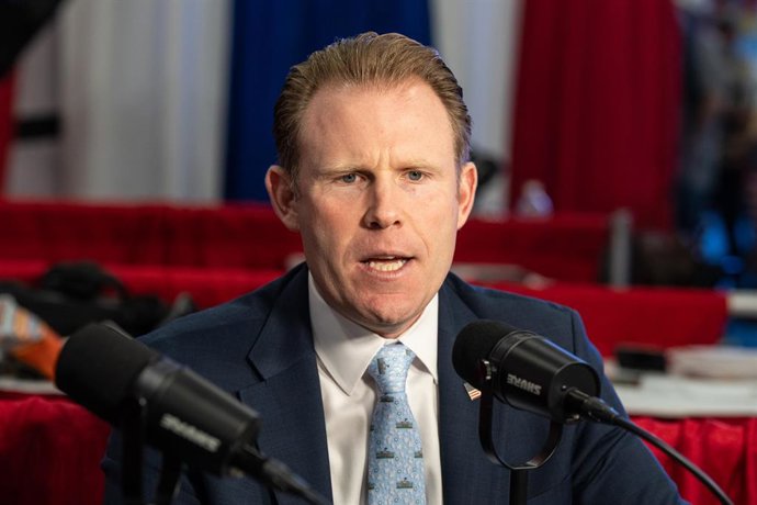 Archivo - March 27, 2026, Bronx, New York, USA: Andrew Giuliani gives interview to Joe Pags during day 2 of CPAC Conference at Gaylord Texan Resort & Convention Center in Grapevine, TX on March 26, 2026.