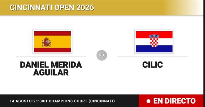 Daniel Merida Aguilar - Marin Cilic: resumen y estadísticas del partido de Sesentaicuatroavos de final de Cincinnati Open