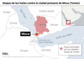 Al menos cuatro muertos por un ataque de los hutíes contra la ciudad portuaria de Moca, en el sur de Yemen