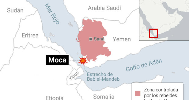 Al menos cuatro muertos por un ataque de los hutíes contra la ciudad portuaria de Moca, en el sur de Yemen