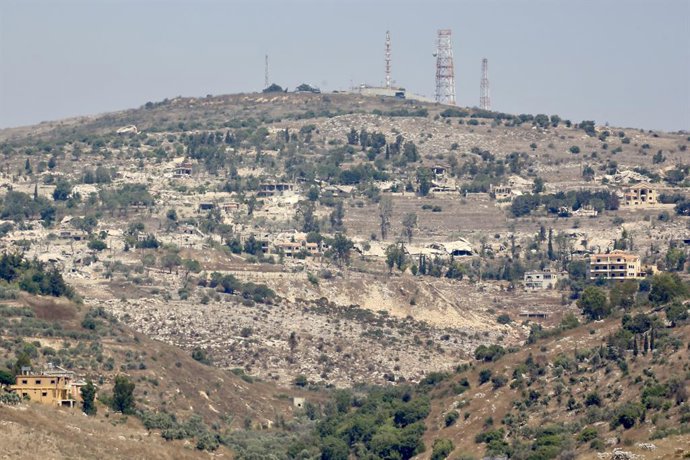 HOULA, Aug. 12, 2026  -- This photo taken on Aug. 11, 2026 from the village of Chaqra shows destruction caused by Israeli attacks in the border village of Houla in Lebanon.