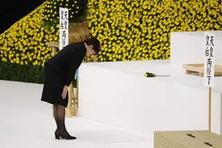 August 15, 2026, Tokyo, Japan: Japanese Prime Minister Sanae Takaichi pays her respects during a memorial ceremony marking the 81st anniversary of Japan's surrender in World War II at Nippon Budokan in Tokyo.