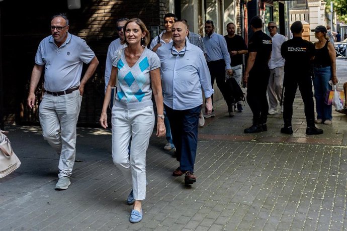 La portavoz del PSOE en el Ayuntamiento de Madrid, Reyes Maroto, a su llegada a la celebración del acto de homenaje institucional y orgánico a Manu Escudero, a 23 de julio de 2026, en Madrid (España). El acto se realiza como un homenaje póstumo a Manuel "