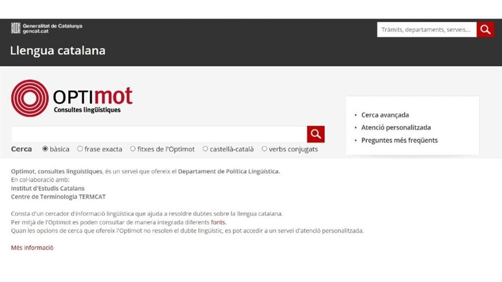 Pantalla del Optimot