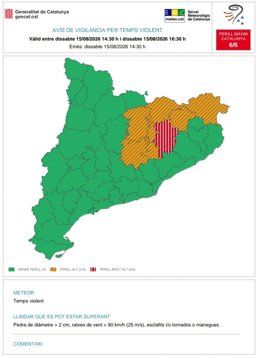 Imatge de l'avís del Meteocat
