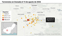 Casi un centenar de réplicas tras el terremoto de Granada, 13 de ellas sentidas por la población, una de magnitud 3,3