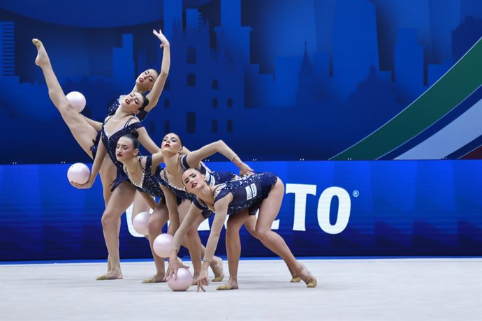 Archivo - Assago (Mi, Italy: IPA86577512 - Team Spain at the Rhythmic Gymnastics World Cup Final at the Unipol Forum in Milan, Italy, on July 10, 2026, during the Rhythmic Gymnastics - FIG World Cup 2026, held in Assago (MI), Italy, on July 10, 2026