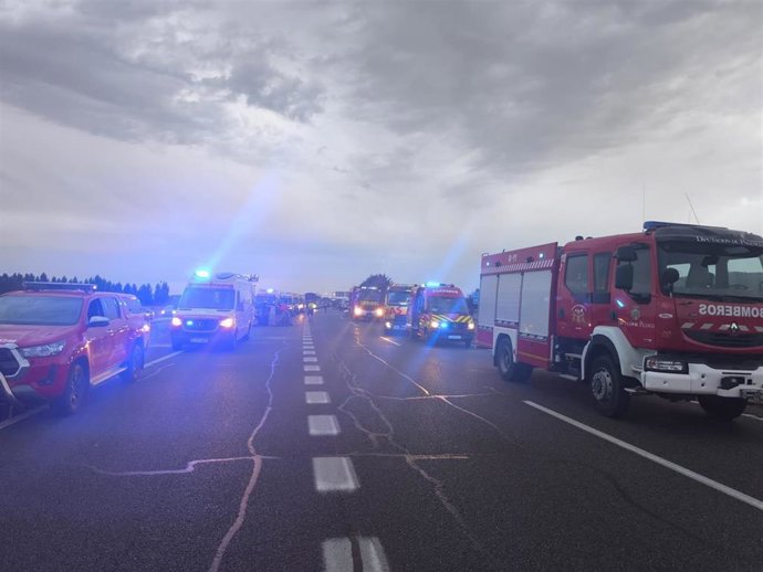 Vehículos de emergencias, en el lugar del siniestro.