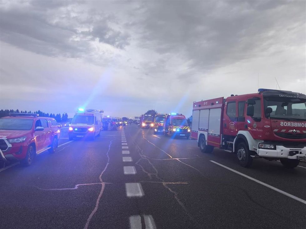 Vehículos de emergencias, en el lugar del siniestro.