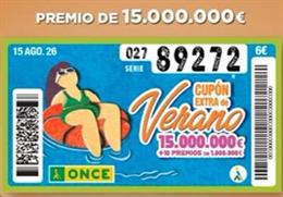 Número premiado en el sorteo Extra de Verano de la ONCE.