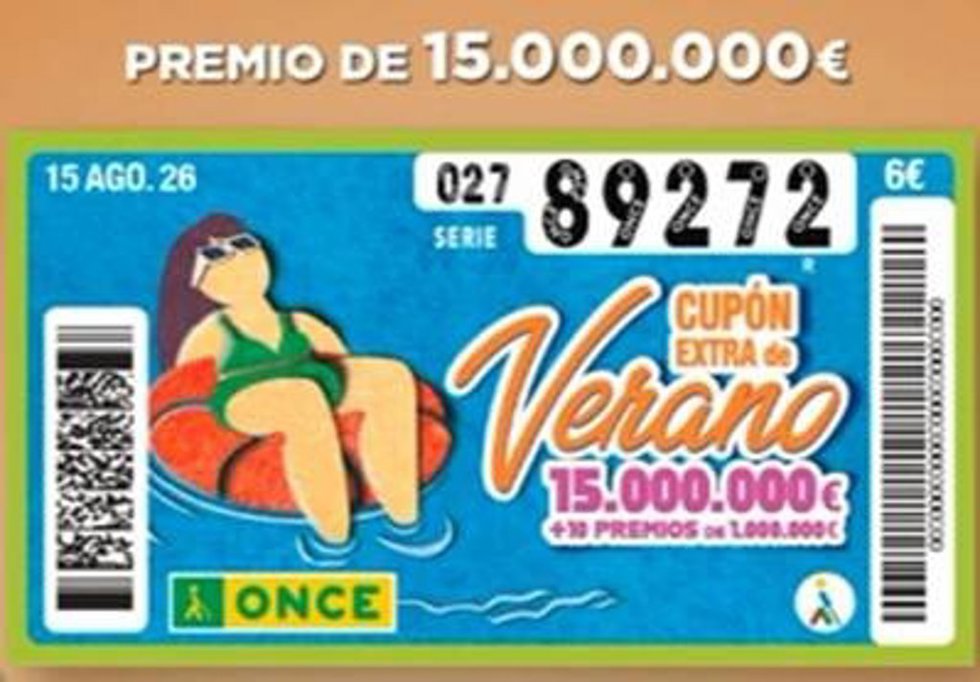 Número premiado en el sorteo Extra de Verano de la ONCE.