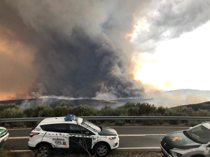 Incendio de La Tejera, en Hermisende (Zamora).