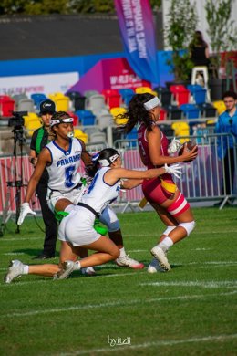 La selección española femenina de flag football ante Panamá en el Mundial