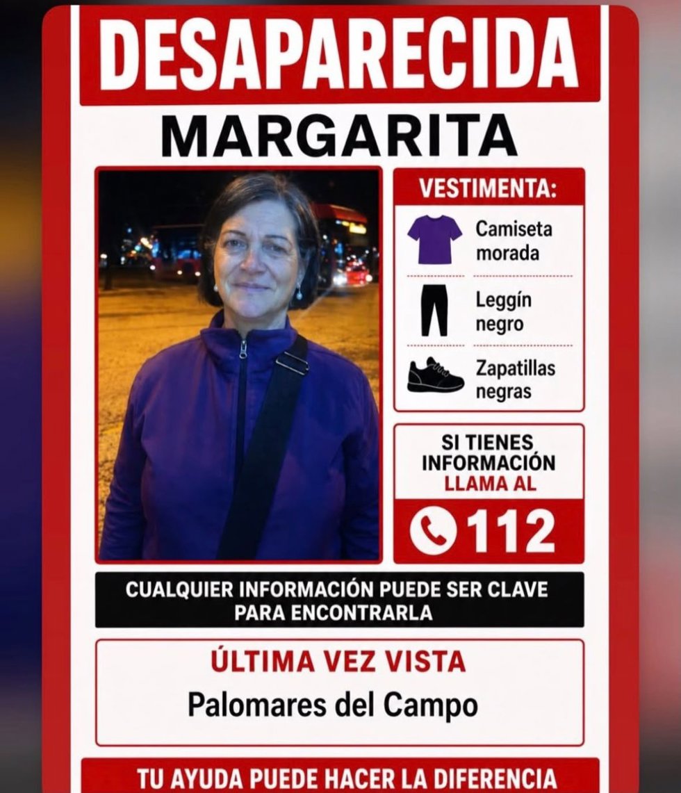 Margarita, mujer desaparecida desde el martes en la localidad conquense de Palomares del Campo.