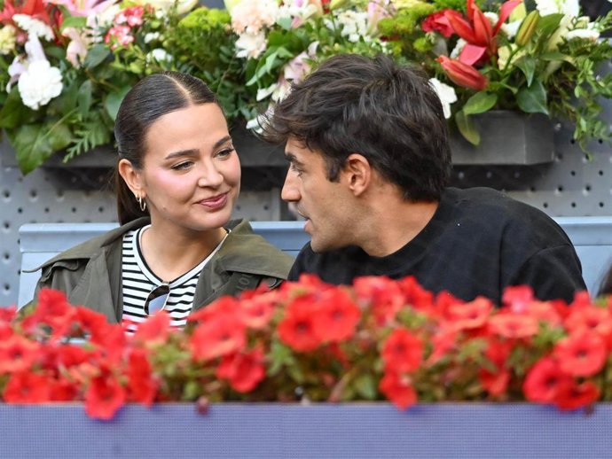 Archivo - Laura Escanes y Joan Verdú durante el Mutua Madrid Open