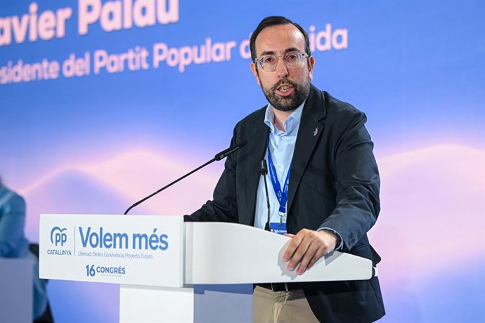 Archivo - El president del PP de Lleida, Xavier Palau, en una imatge d'arxiu