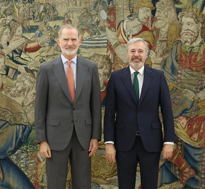 Archivo - El Rey Felipe VI recibe en audiencia al presidente de Aragón, Jorge Azcón, en el Palacio de La Zarzuela, a 30 de junio de 2026, en Madrid (España). La audiencia tiene lugar tras la reciente reelección de Azcón como presidente de Aragón.