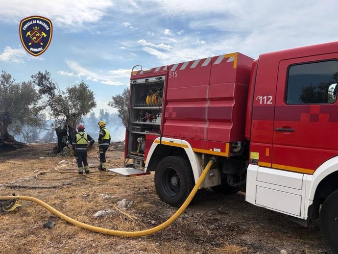 Bomberos de Mallorca en un incendio forestal