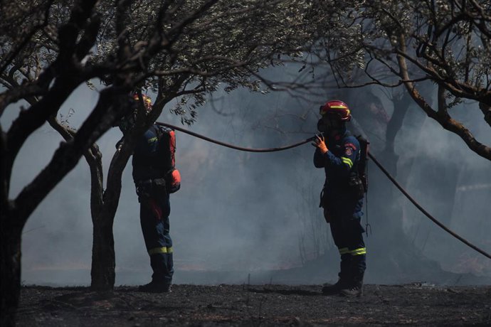Imagen de archivo de bomberos en Grecia