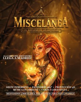 Cartel del espectáculo 'Miscelnea' que llegará a Fuenlabrada en Navidad de la mano de la compañía Pablo Méndez Performances